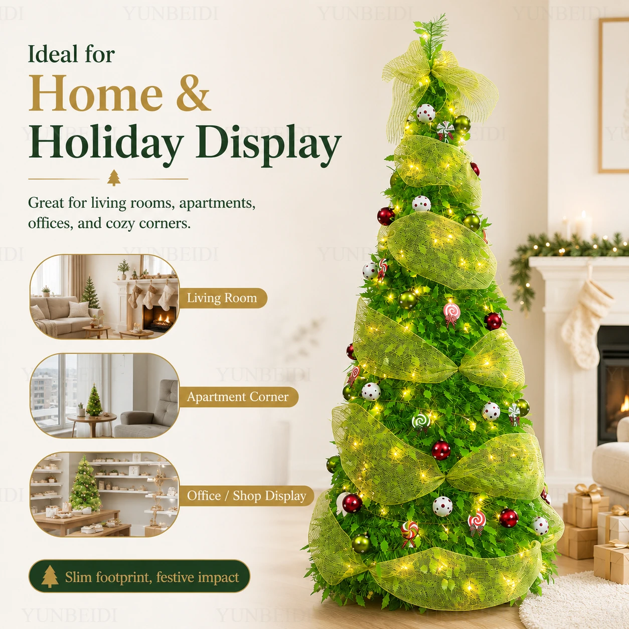 Home Decor Lighting Tree - Pohon Natal Lipat Hijau Baru dengan