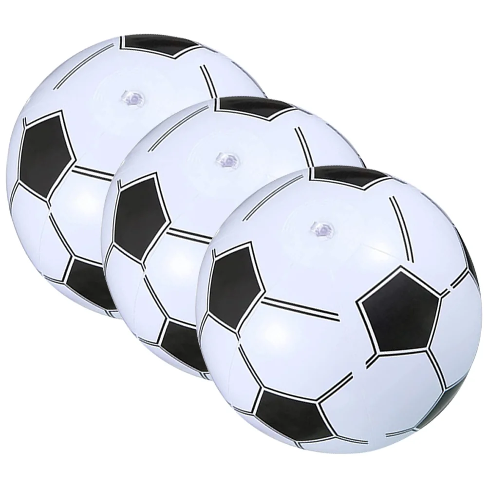 Pallone da Calcio Gonfiabile per Giochi in Spiaggia e Piscina, 40cm, Giocattolo Galleggiante, 3 Pezzi, per Feste all'Aperto e al Chiuso, Rimbalzo Elastico