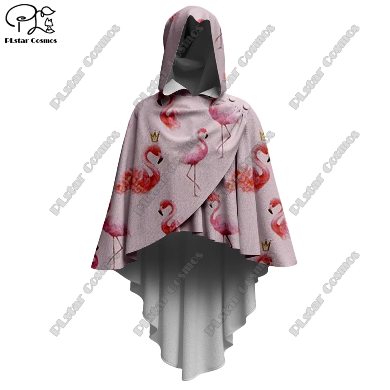 

PLSTAR COSMOS new 3D printed colorful small floral women's hooded cloak irregular cloak casual authentic SH-2