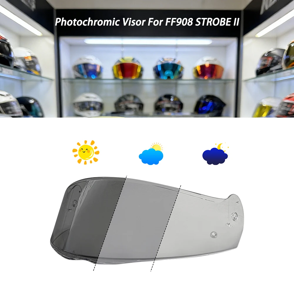 Photochromic Helmet Visor for LS2 FF908 Strobe II Motorcycle Helmets Lens Shield Glass Viewfinder Screen Accessories