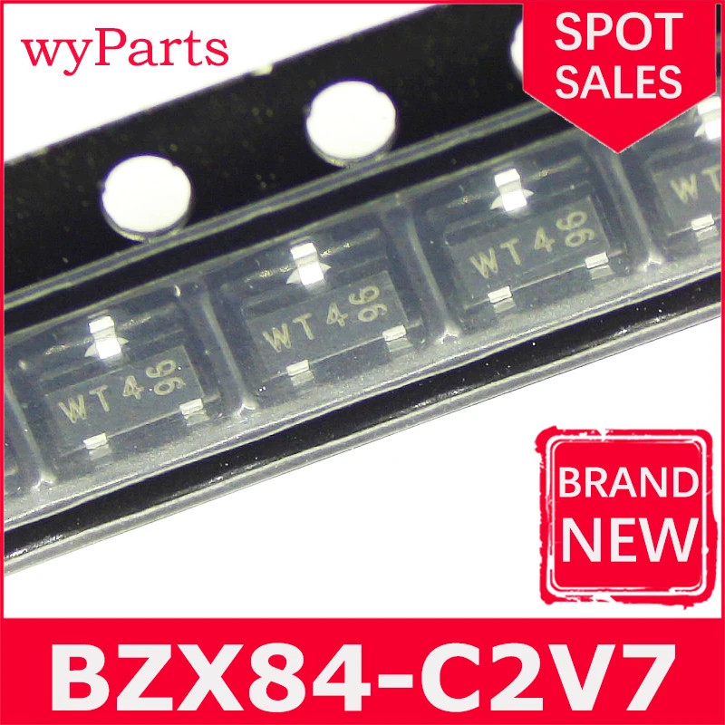 Nieuwe/1 Stuks BZX84-C2V7 Zener Diodes Sot23 TO-236AB