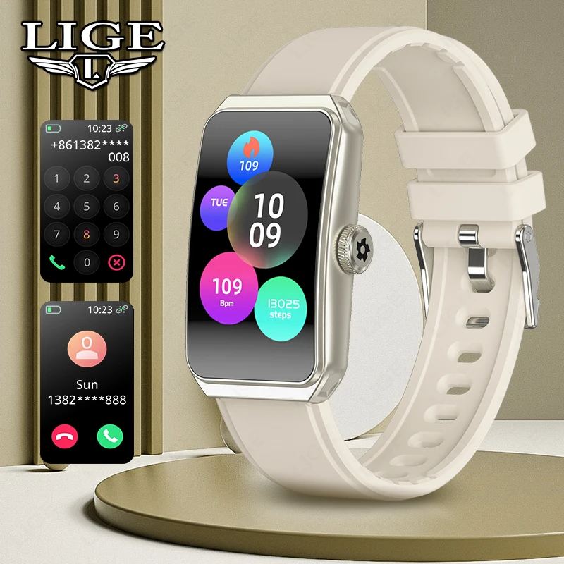 LIGE 1.47'' Waterproof Silicone Smart Watch Men Message Sleep Monitoring Sport Smartband Pedometer Information Reminder Bracelet