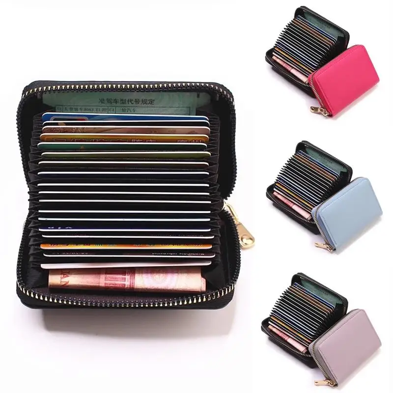 

Multifunction Bank/ID/Credit Card Bag For Lady Holder Multi-Card Wallet Case Women Men Solid Color Portable