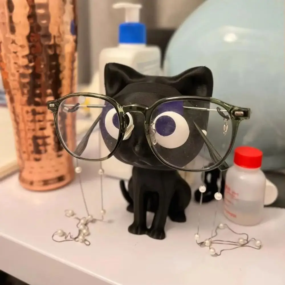 Black Cat Glasses Holder Stand Mini Desktop Storage Eyeglasses Support Holder Multifunctional Display Ornament