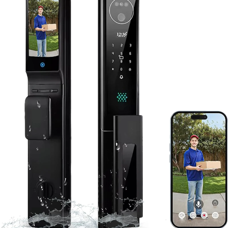 High quality smart facial recognition lock 3D facial recognition door lock application remote unlock capture photo