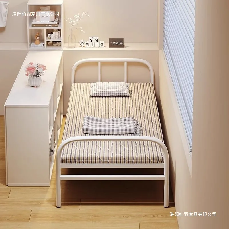 HYS folding bed portable home single bed nap simple office nap small bed adult rental house hard iron
