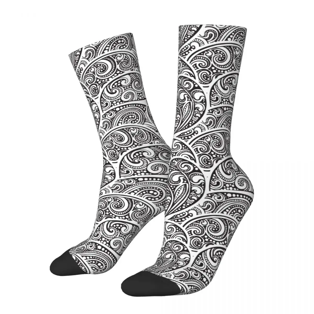 Doodle Sea Waves Socks Male Mens Women Summer Stockings Hip Hop