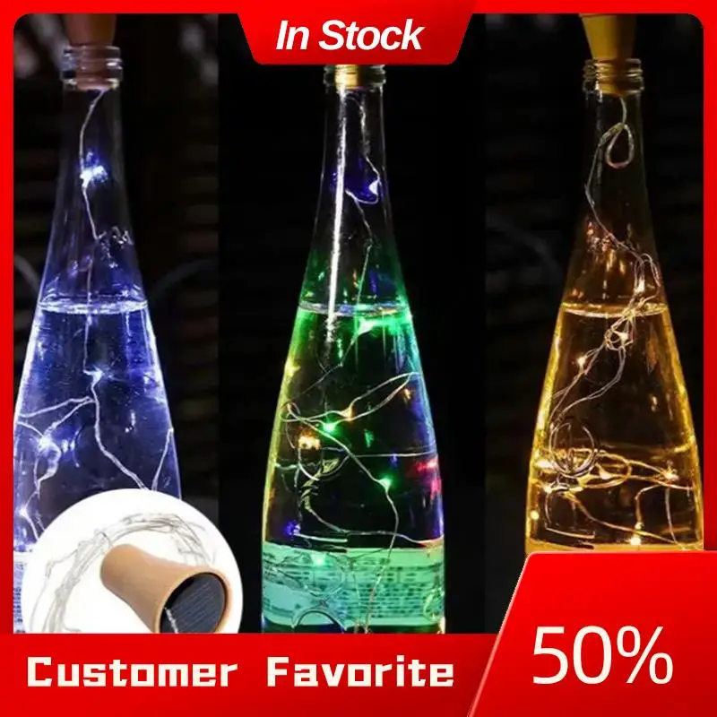

AT03 Top Set Of 10 Solar LED Fairy Lights In Wine Bottle Cork For Wedding Party Garden Decor, B