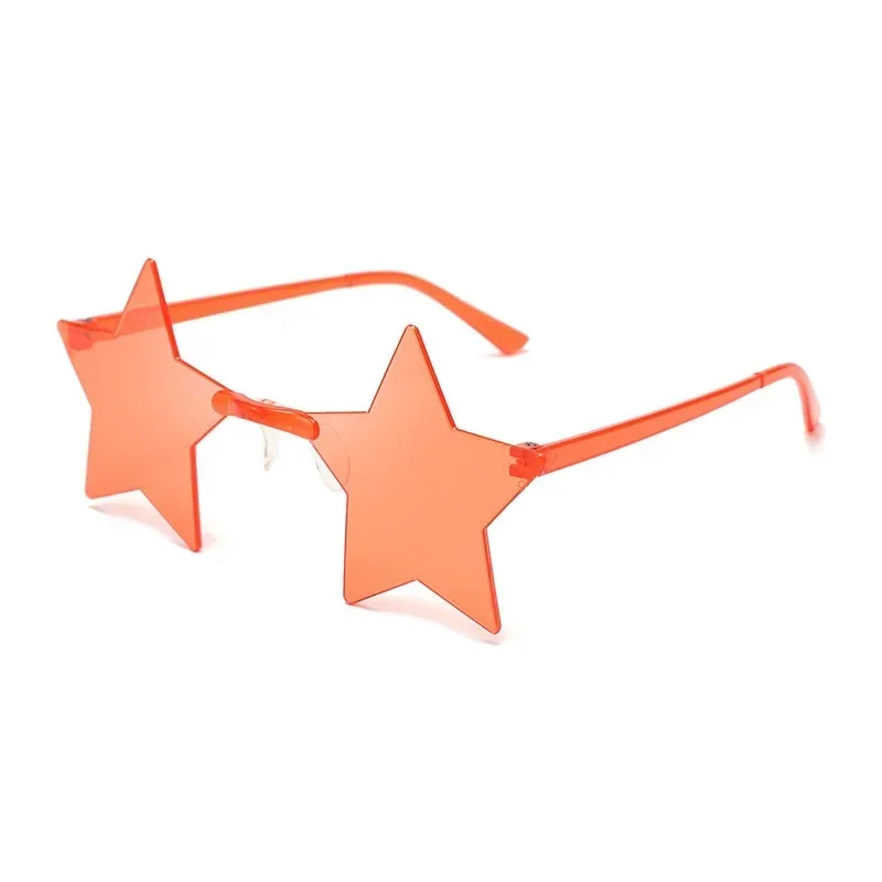 Thin Sheet Star Sunglasses Ocean Color Frameless Personality Dazzle Ball Sun Candy Color One Mirror