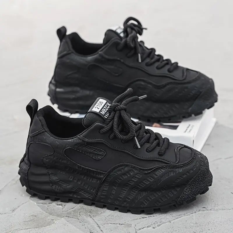 أحذية رياضية رجالية فاخرة لكرة السلة منصة كلاسيكية إسفين أحذية رياضية سميكة الدانتيل يصل الصالة الرياضية Tenis حجم كبير 47 48 - أحذية فاخرة للرجال #5