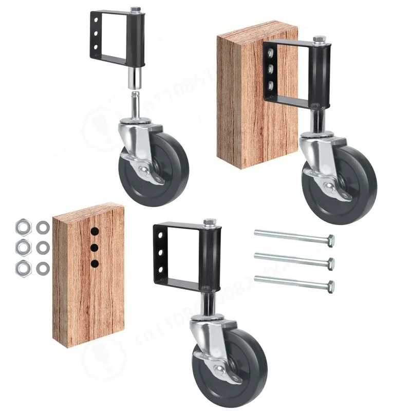 2PCS Heavy Duty Gate Roller with Spring 3-Hole Mounting Fence Wheel for Farm Gates Cattle Pens Livestock
