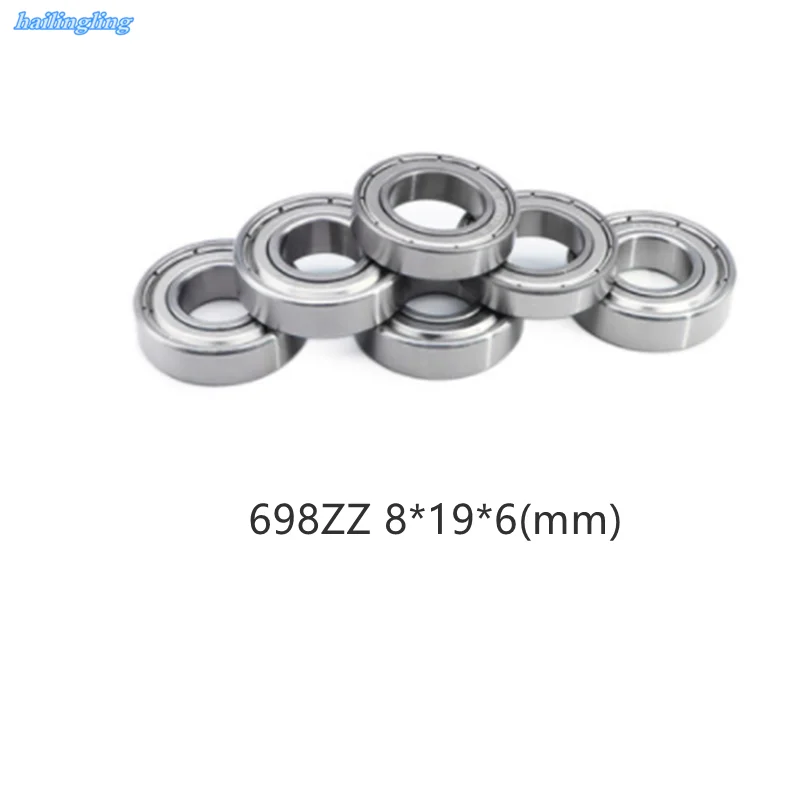 10 piezas, envío directo, 698ZZ, 8*19*6(mm), rodamientos, rodamientos sellados de Metal, rodamiento de acero 698 698Z 698ZZ