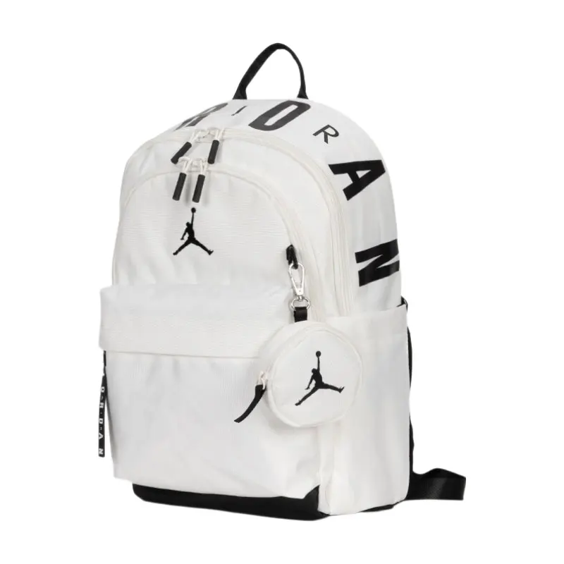 Afbeelding 5: Jordan Medium Rugzak JD2513158AD‑003 Wit Zwart Grote Capaciteit Schooltas Met Kleine Tas Casual Reisrugzak