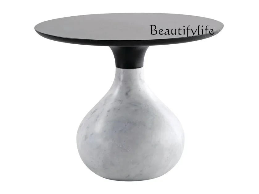 Designer Model Stone Plate Water Drop Shape Dining Table High-End Hotel Marble Rochburg round Table