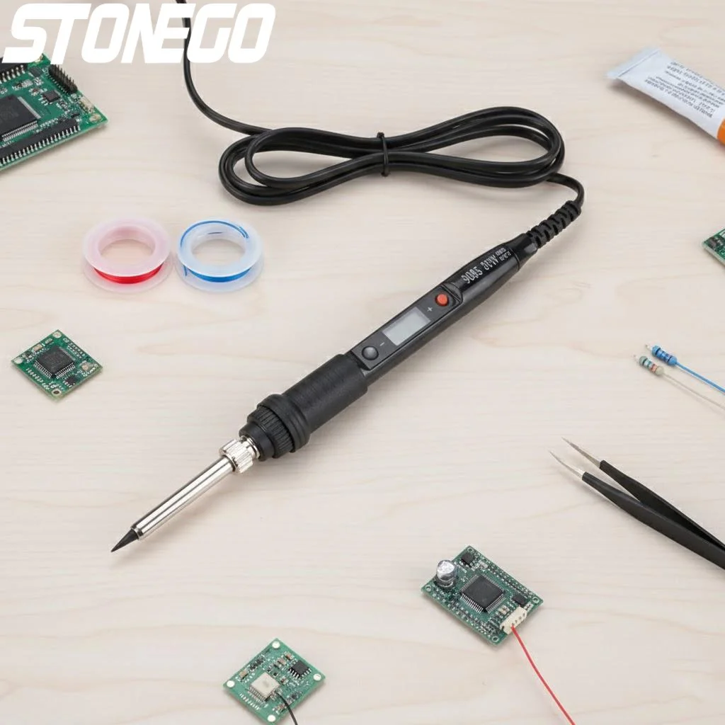 

Электрический паяльник 80 Вт с регулируемой температурой, ЖК-дисплеем, набор для ремонта и пайки, 110 В/220 В