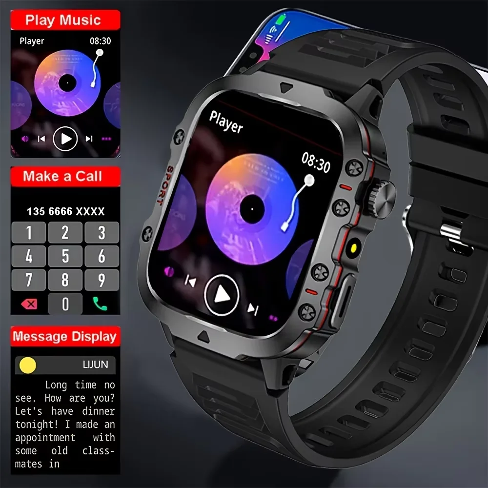 남성용 스마트워치, 4.6cm HD 화면, 블루투스 통 - Smartwatch Faces 리뷰 및 가격