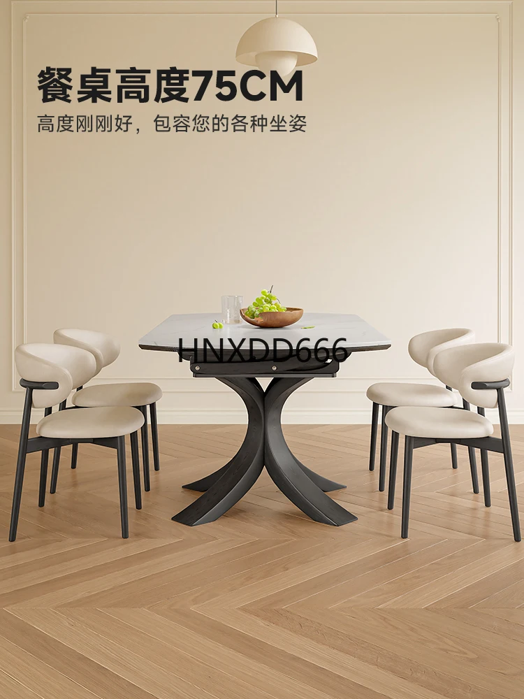 Premium sense rock slab retractable home medieval style living room dining table