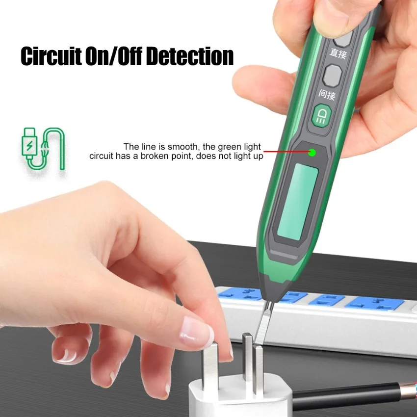 LAOA Intelligent Digital Display Test Pen Voltage Zero Live Conduction/Off Detection Electrician Special Test Pen 12-250V