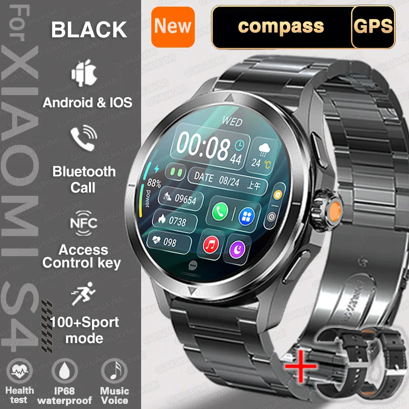 GUHUAVMI Neue S4 Ultra Outdoor Sport Männer Uhren HD AMOLED Display GPS Track Höhenmesser Herzfrequenz Bluetooth Anruf Wasserdichte Intelligente Uhr 10