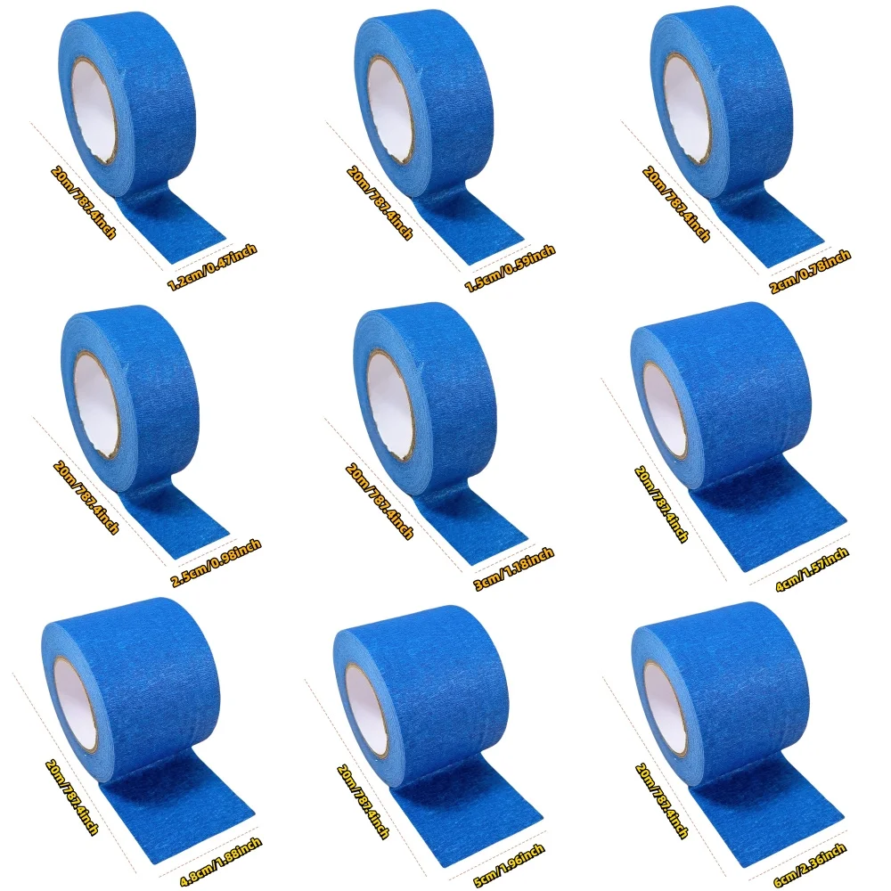 4 Rollen/Set blaues, robustes Maler-Abdeckband, wetterbeständig, für Malprojekte im Innen- und Außenbereich, kein Rückstände, linkes Klebeband