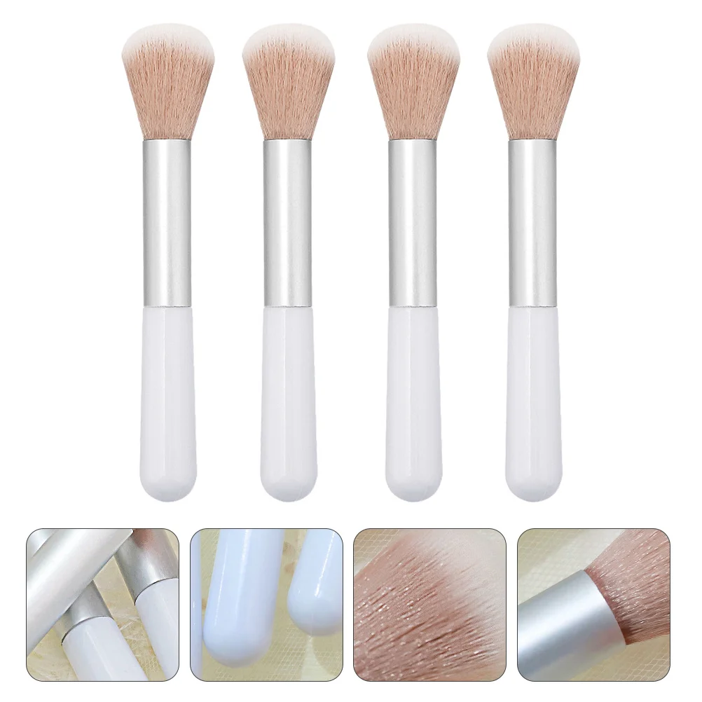 

4Pcs Makeup Brush Set Premium Synthetic Bristles for Foundation Blush Powder Blending Buffing Soft Dense Silk No Shedding Women