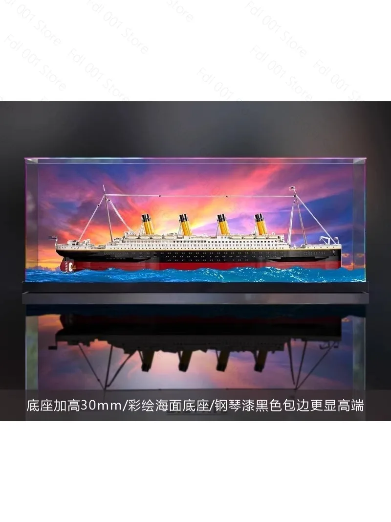 Applicable to  10294 Titanic model figure acrylic display box building block transparent dust cover view 3