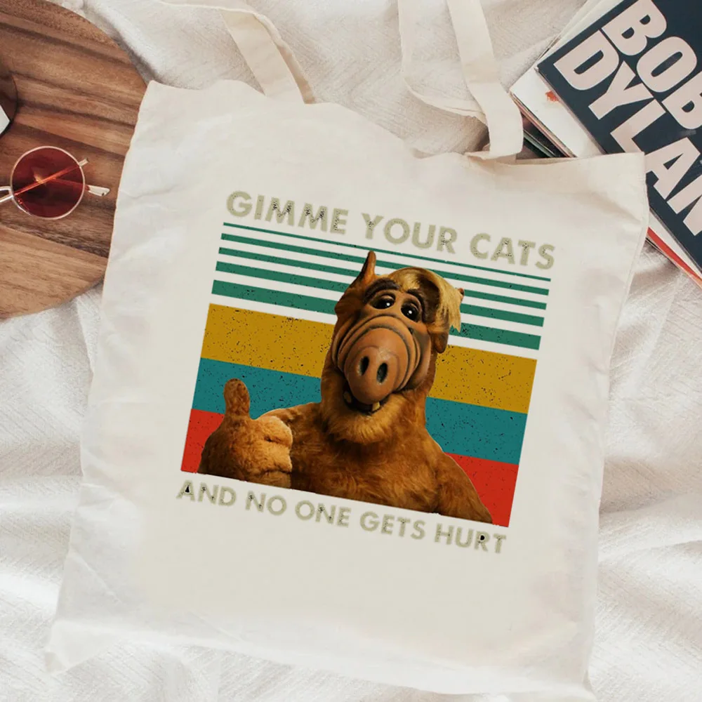 

Психоделическая волшебная сумка для покупок Alien, многоразовая женская сумка для покупок из хлопка, многоразовая тканевая сетчатая ткань на заказ