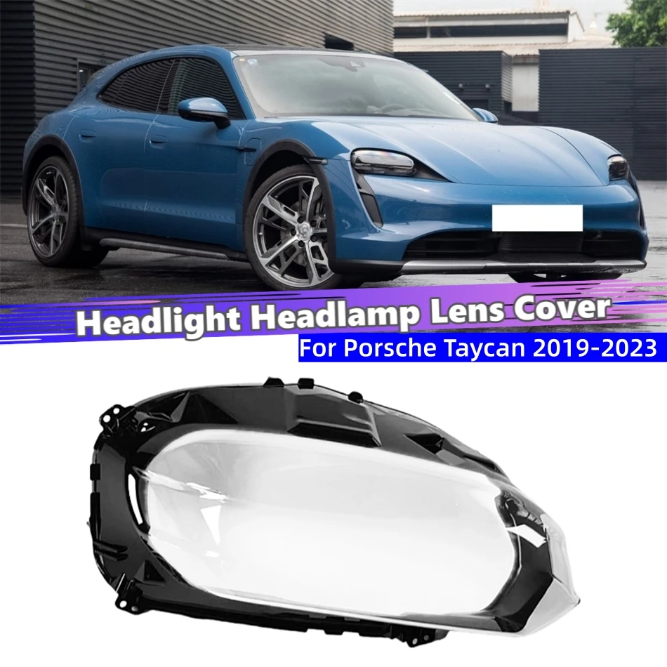 

For Porsche Taycan 2019 2020 2021 2022 2023 Car Products Lampshade Headlamp Shell Car Front Headlight Lens Cover Lights Shell