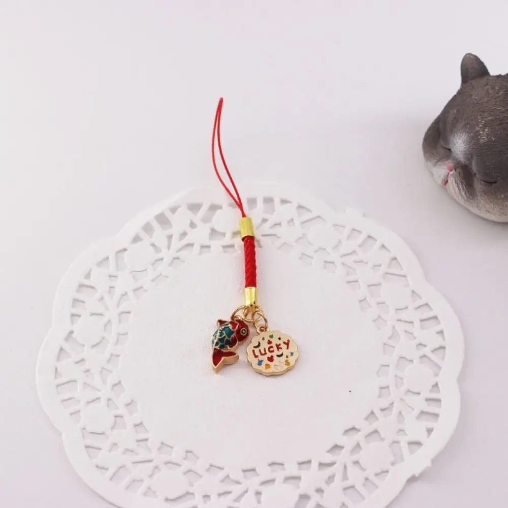 

Цепочка для телефона Koi в китайском стиле, подвески для телефона на удачу, ремешок для телефона Koi, ремешок для ключей, анти-потерянный ремешок для телефона Lucky Cat, сумка