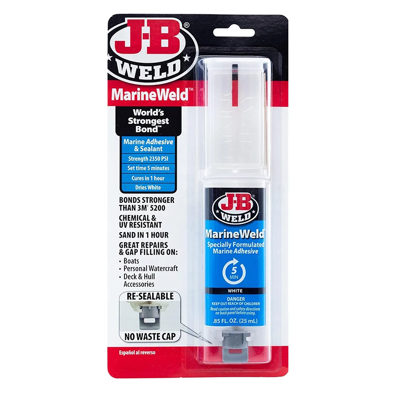 FOR J-B WELD MarineWeld Syringe 25ml Adhesive Two Parts Epoxy Special Formulated Marine Adhesive Sealant