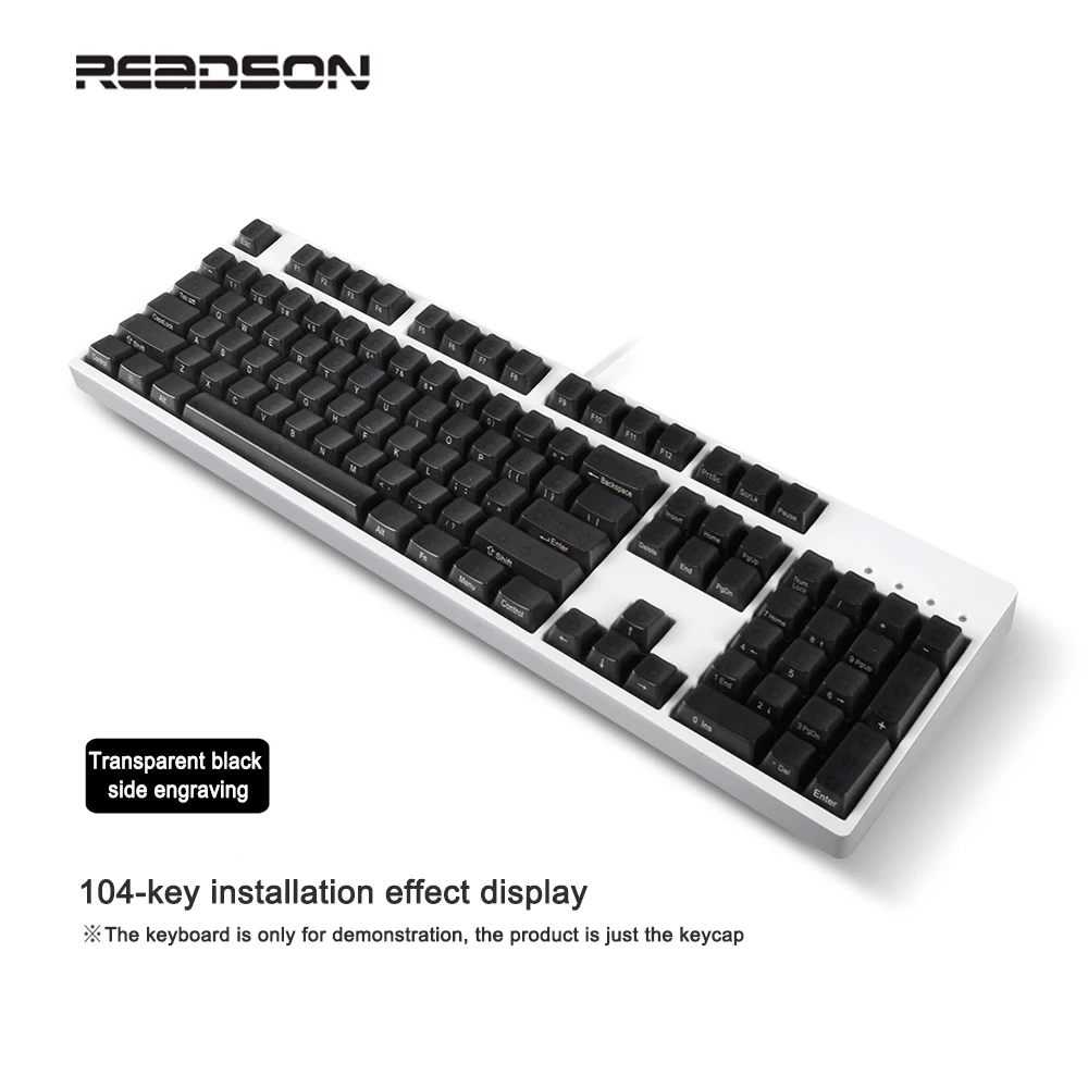 Tutup kunci transparan 104 tombol kosong bening OEM profil ABS tutup kunci untuk tombol Mx Keyboard Gaming mekanik lampu latar RGB tutup kunci kustom