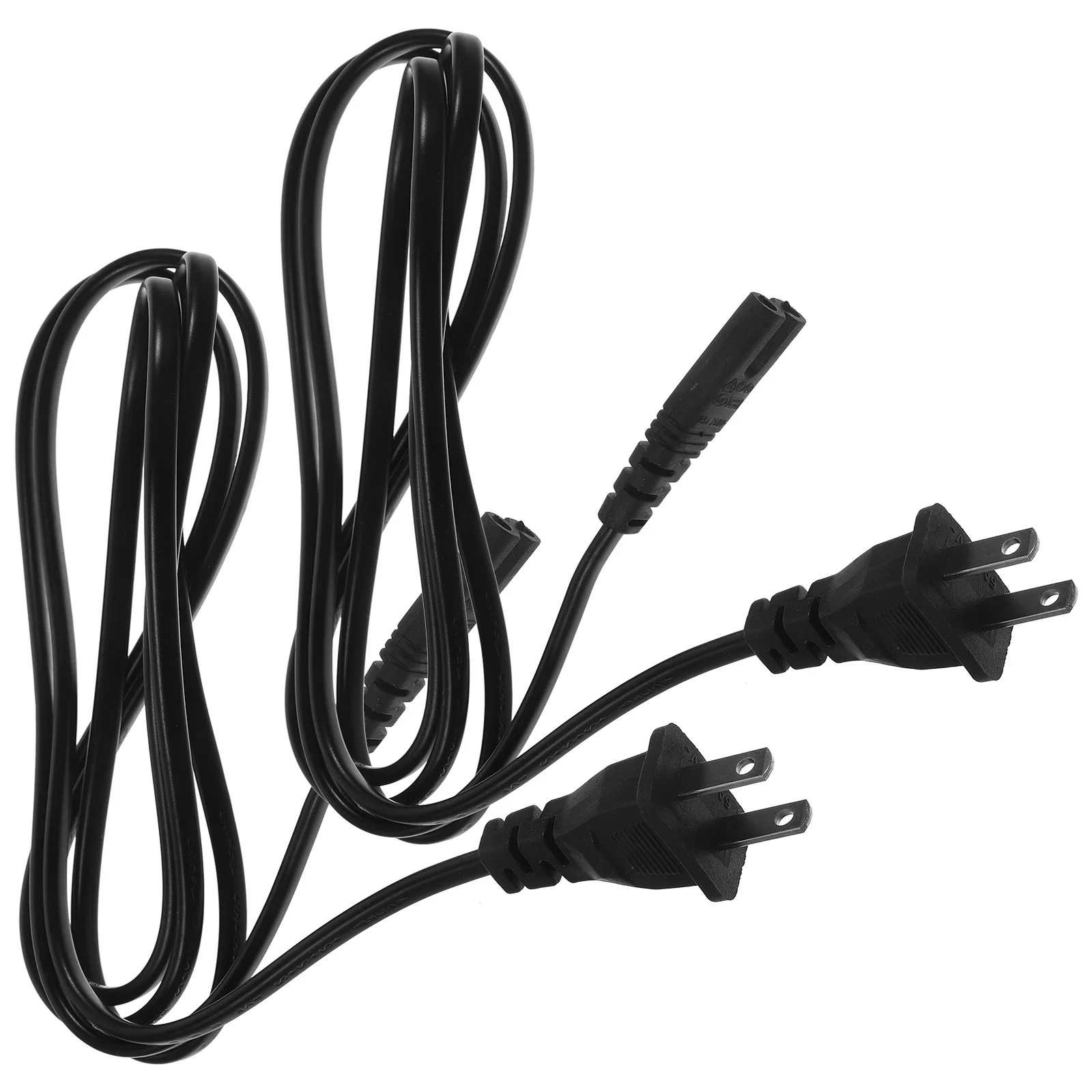 

2pcs Us Plug Power Cord Replacement 2 Wire Flat Prong Extension Cable For Lamp Radio Low-Power Appliances Home Supplies