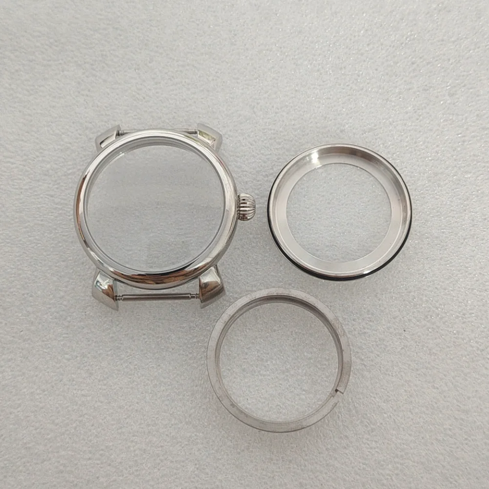 Nowe etui na zegarek 40MM dla NH35 ze stali nierdzewnej ze szkła mineralnego dla NH35 NH36 akcesoria do zegarków z mechanizmem kolor srebrny pasek do zegarków