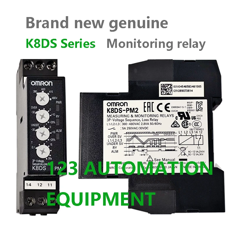 Authentic New Omron K8DS-PA2 PM2 PM1 PH1 PH1-001 Monitoring Relay Phase-sequence Phase-loss Relay