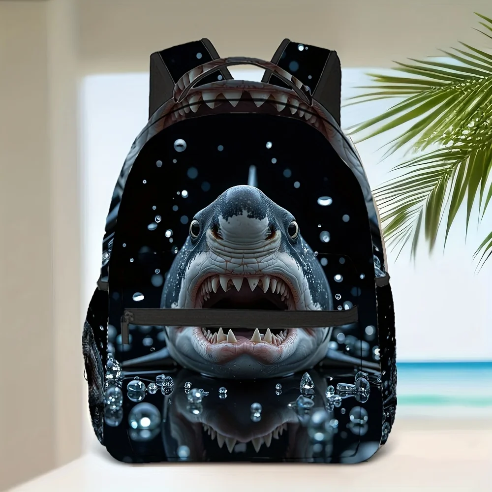 One Shark Backpack Stylish And Fashionable Perfect for School Travel And Everyday Use for Teenager For Teenager