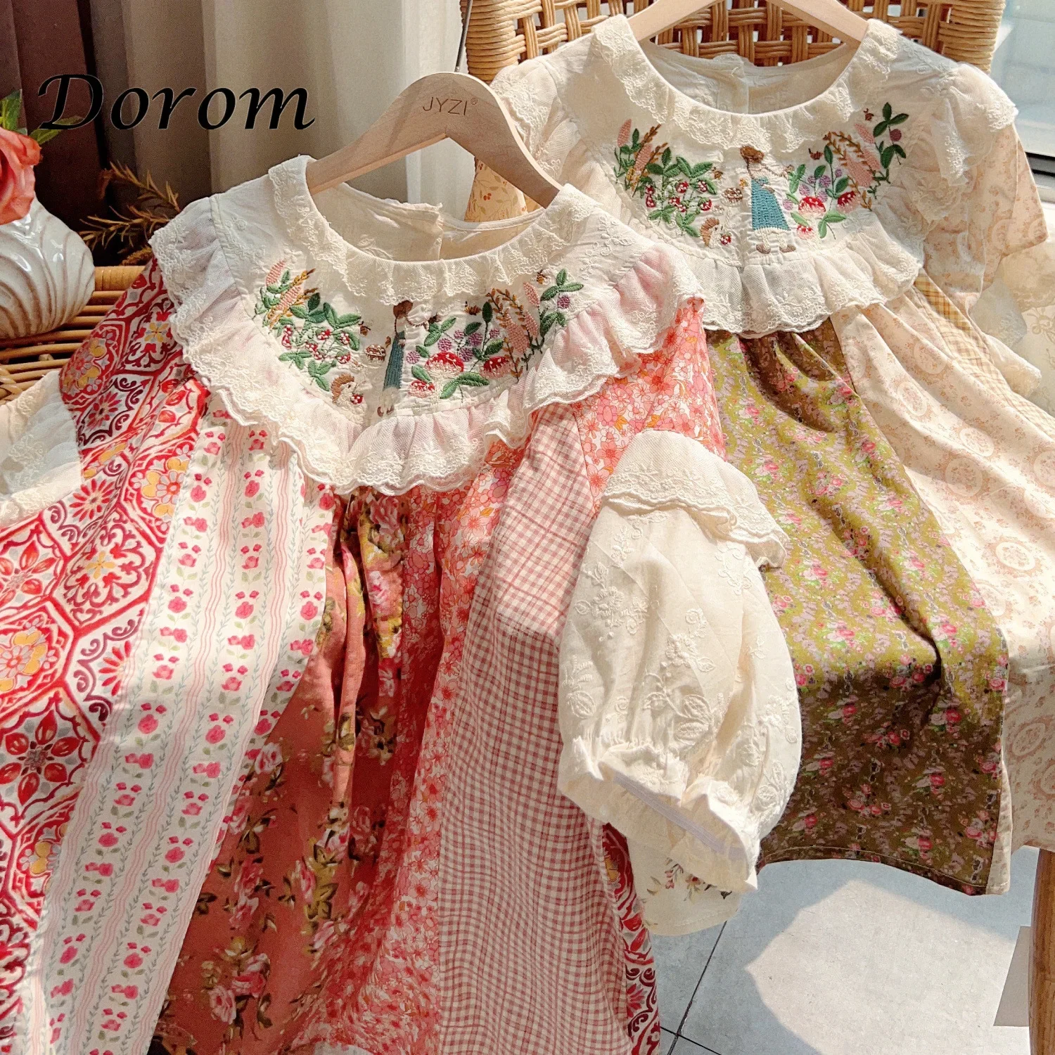 Mori Girl Embroidery Flower Blouses Women New In Summer Ruffled Patchwork Cotton Linen Shirt Female Japanese Sweet Kawaii Tops