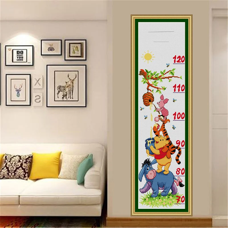 SG032 Height Chart Table With Length Scale Baby Counted Cross Stitch Kit Cross-stitching Package Cross Stich Gift to Your Baby