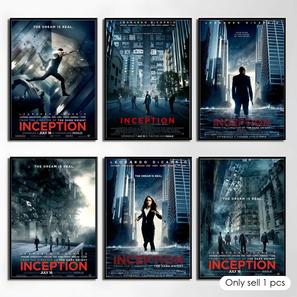 Science Fiction Movies I-Inception Poster Self Adhesive Wall Stickers Removable Room Decor Aesthetic Space Murals Fancy Gift