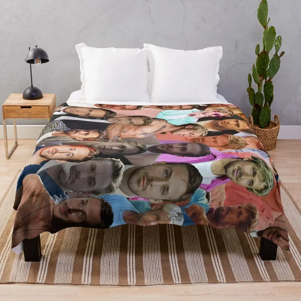 Ryan Gosling Photo Collage Throw Blanket Plaid Hairys Blankets