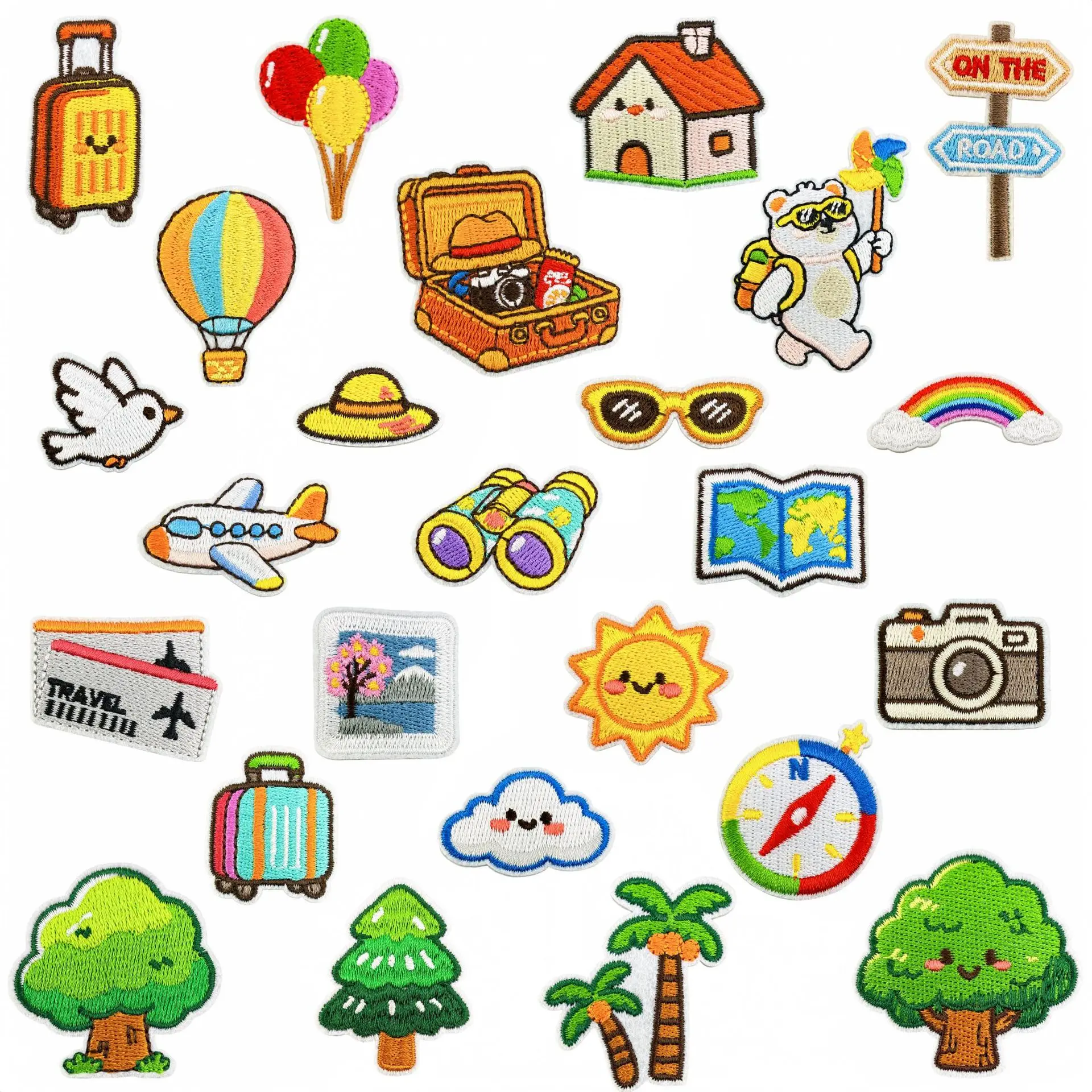 Vacation Travel Embroidery Patch Iron On Sew On Luggage Sticker Decorative Clothing Accessory