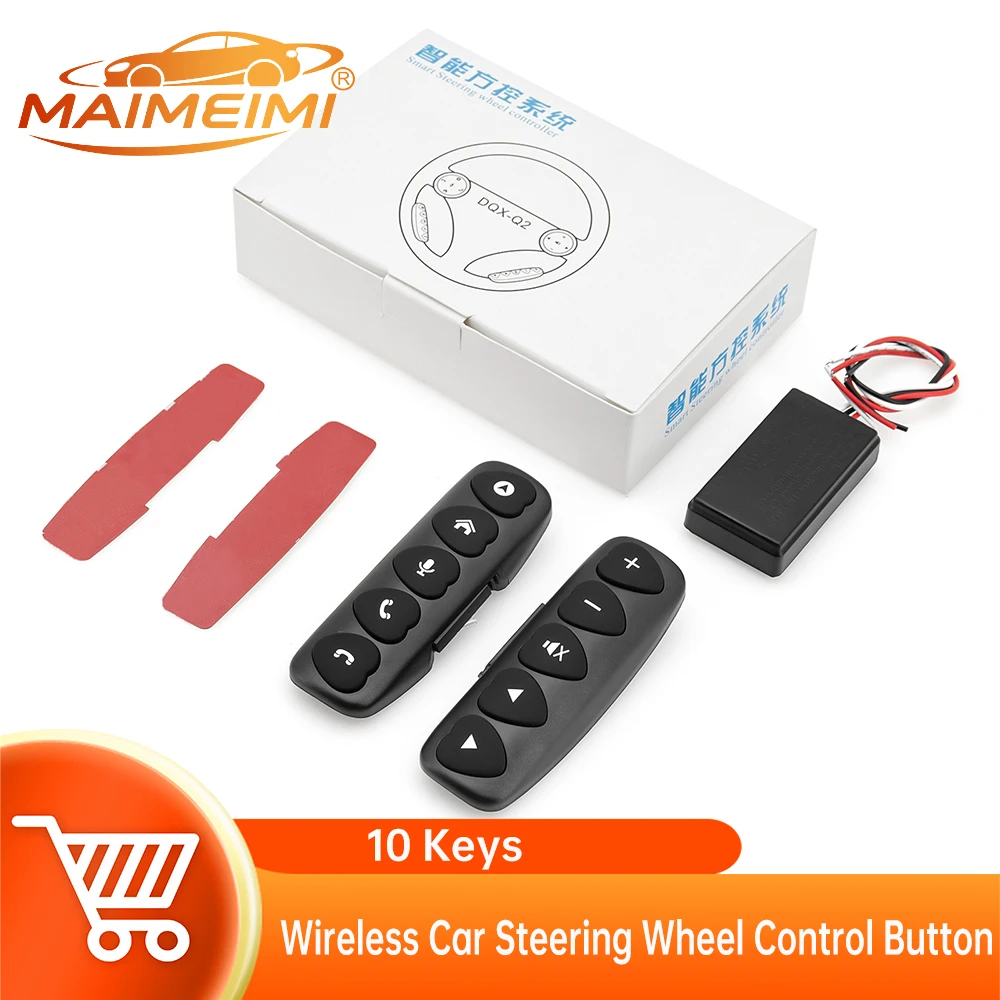 10 Keys Universal Wireless Car Steering Wheel Control Button for Radio DVD GPS Multimedia Navigation Head Unit Remote Control