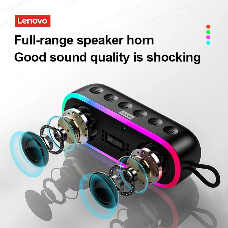 Lahůdkový originální lenovo K8 bezdrátový Bluetooth V5.0 reproduktor LED přenosné outdoorové amplión HIFI hudba obklopit bas skříňka s mikrofon