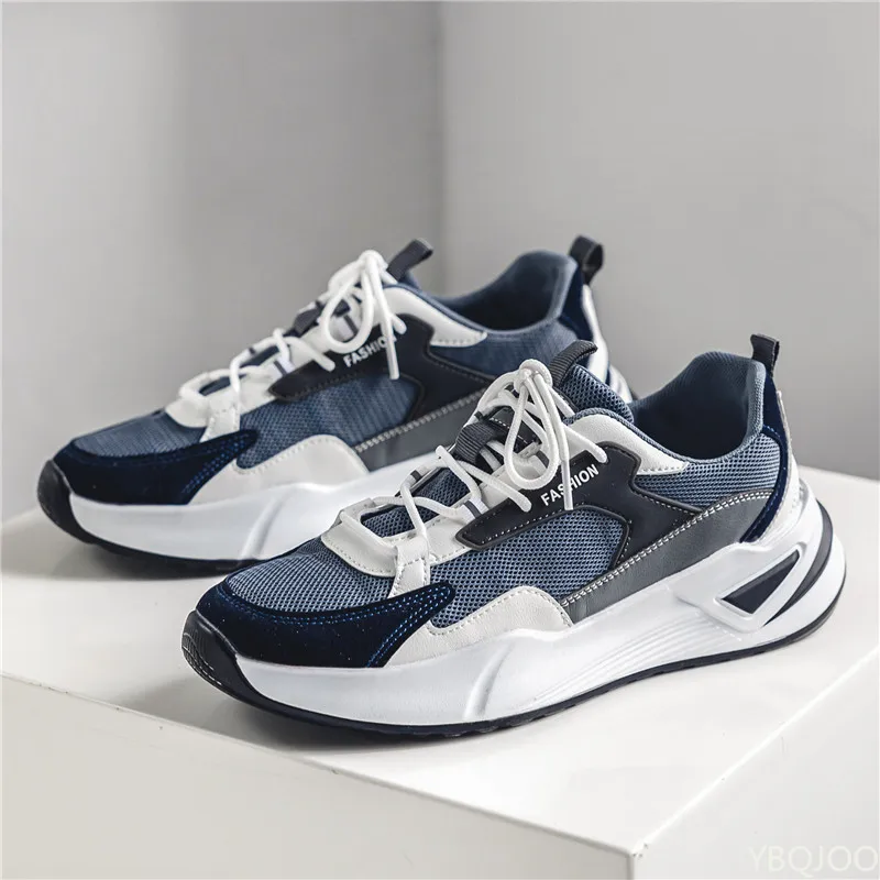 

Новая модная универсальная мужская повседневная обувь с цветными блоками, весенне-осенняя простая удобная спортивная обувь на толстой подошве