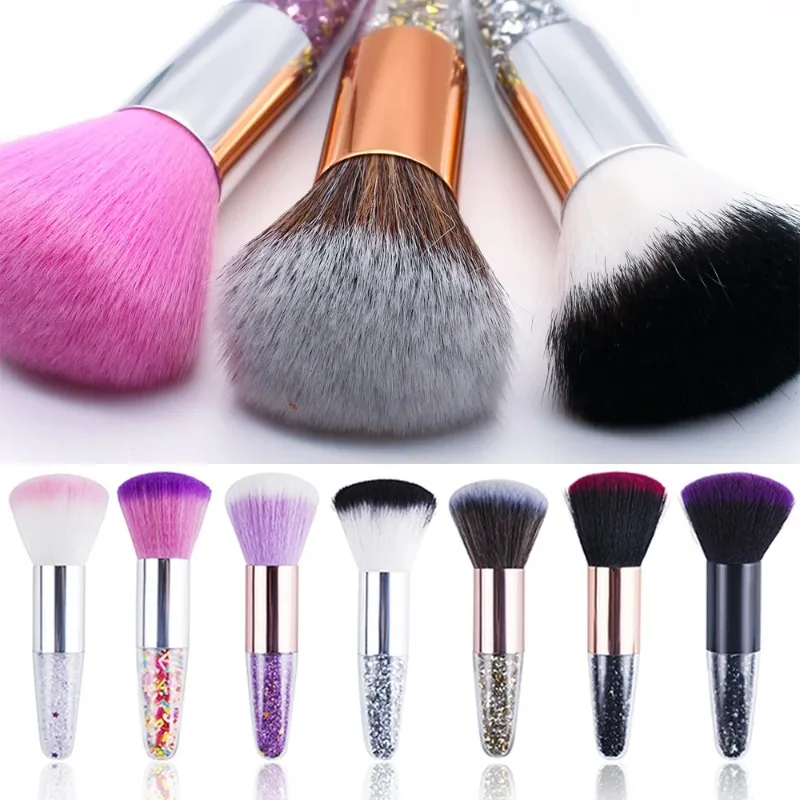 1pcs Taper crystal Diamond granule clear handle blush makeup brush Loose powder foundation beauty tool