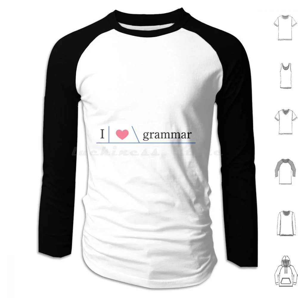 

Толстовки с длинными рукавами I Love Grammar School Teacher English Grammar