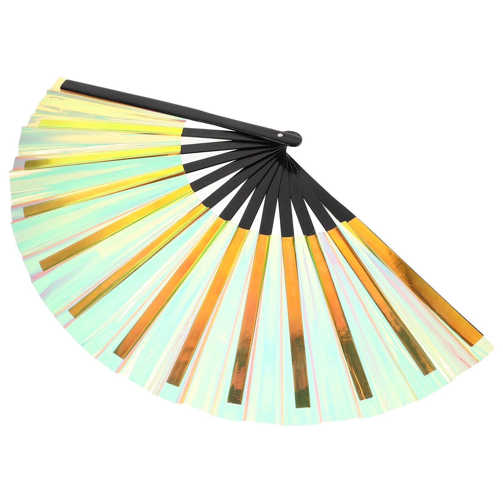 

Folding Fan Hand Fans Iridescent Colored Wedding Stage Performance Props Golden Storage Practical Gadgets Decorative
