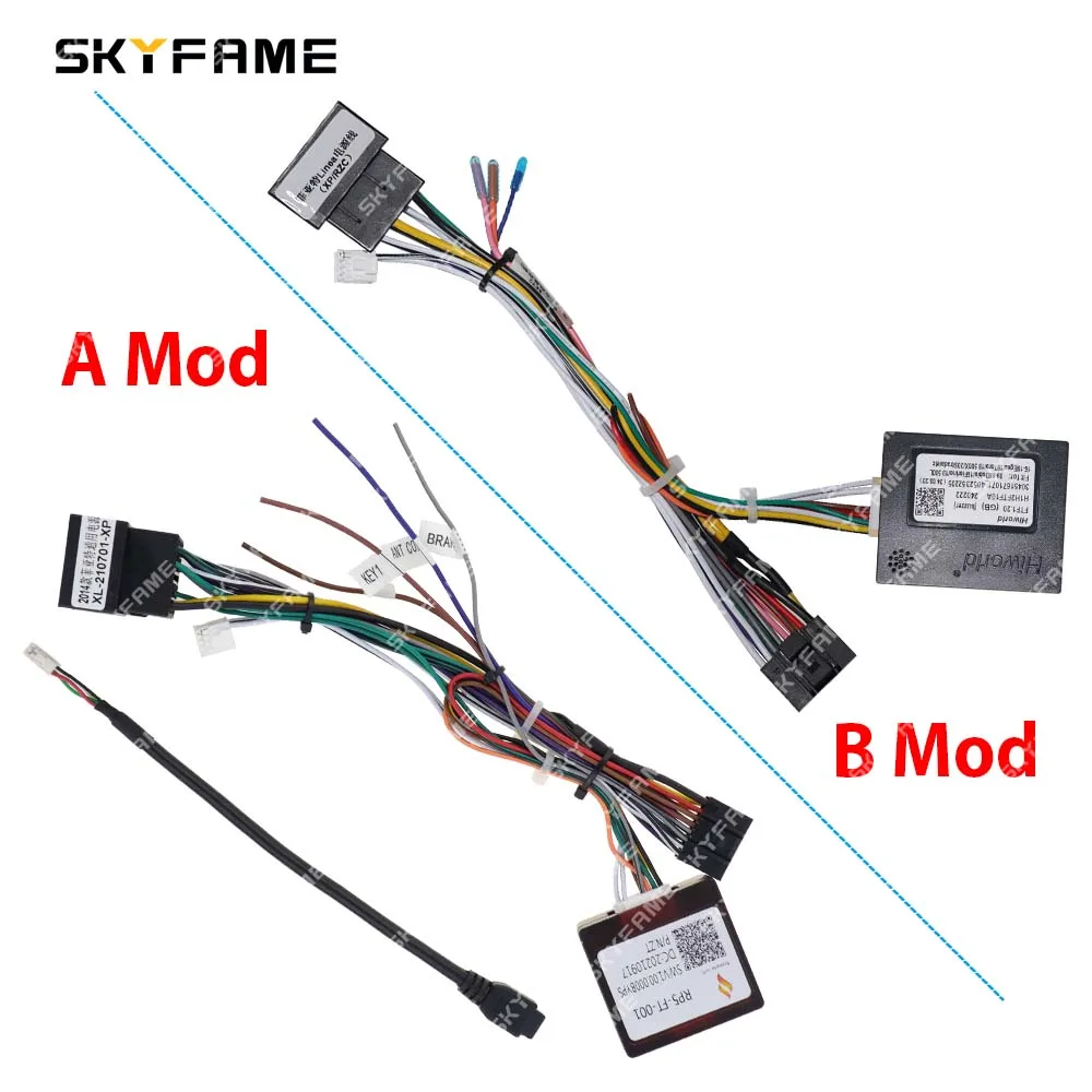SKYFAME Car 16pin Wiring Harness Adapter Canbus Box Decoder Android Radio Power Cable For Fiat 500 Fiorino Perla Strada Stilo