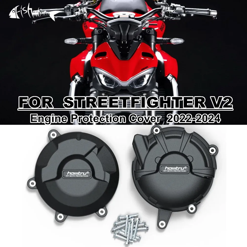 Motorcycle Engine Cover Sets Engine Protection Cover FOR DUCATI STREETFIGHTER V2 2022-2024