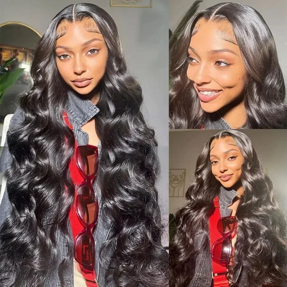 180 Density Body Wave 5x5 Lace 100% Frontal Human Hair Wig 30 36 Inch High Density Brazilian 13x6 HD Transparent Lace Front Wigs