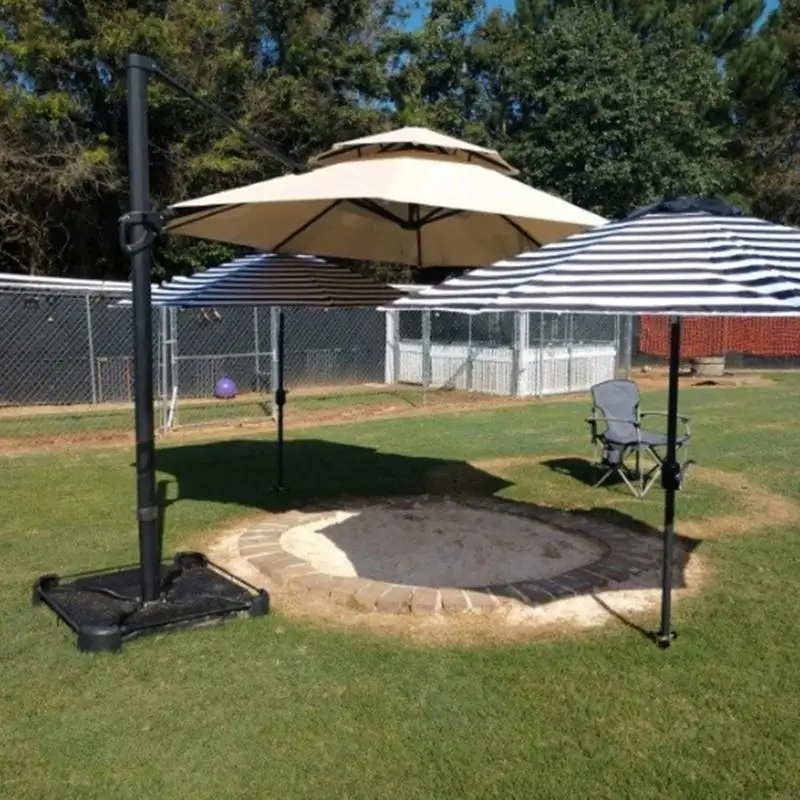 Beach Umbrella Anchors 22inch Heavy Duty Metal Ground Anchors Post Umbrella Holder Ground Screw Anchors Base X3UC